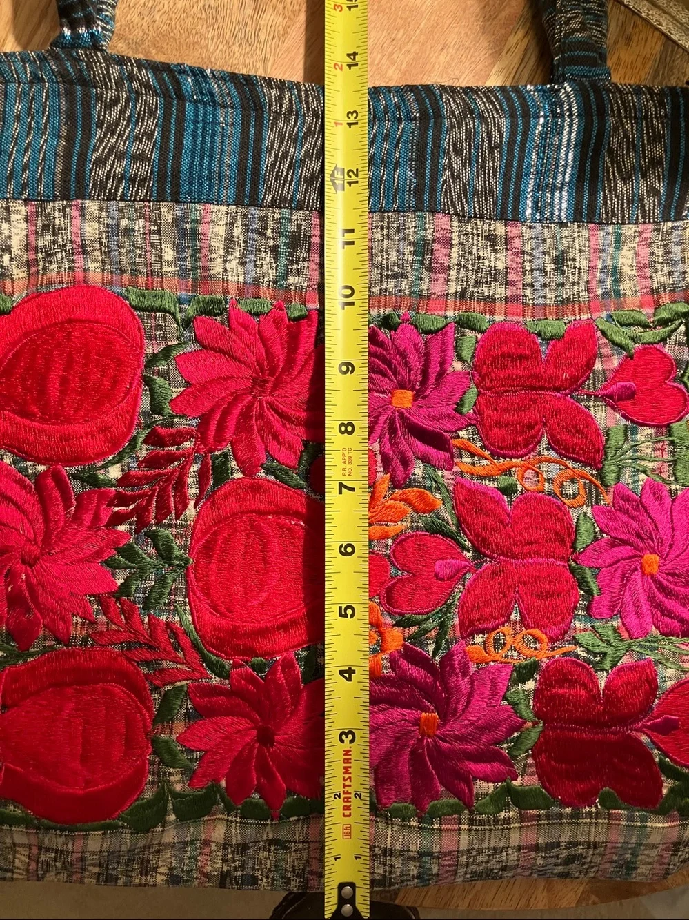 Embroidered cotton bag